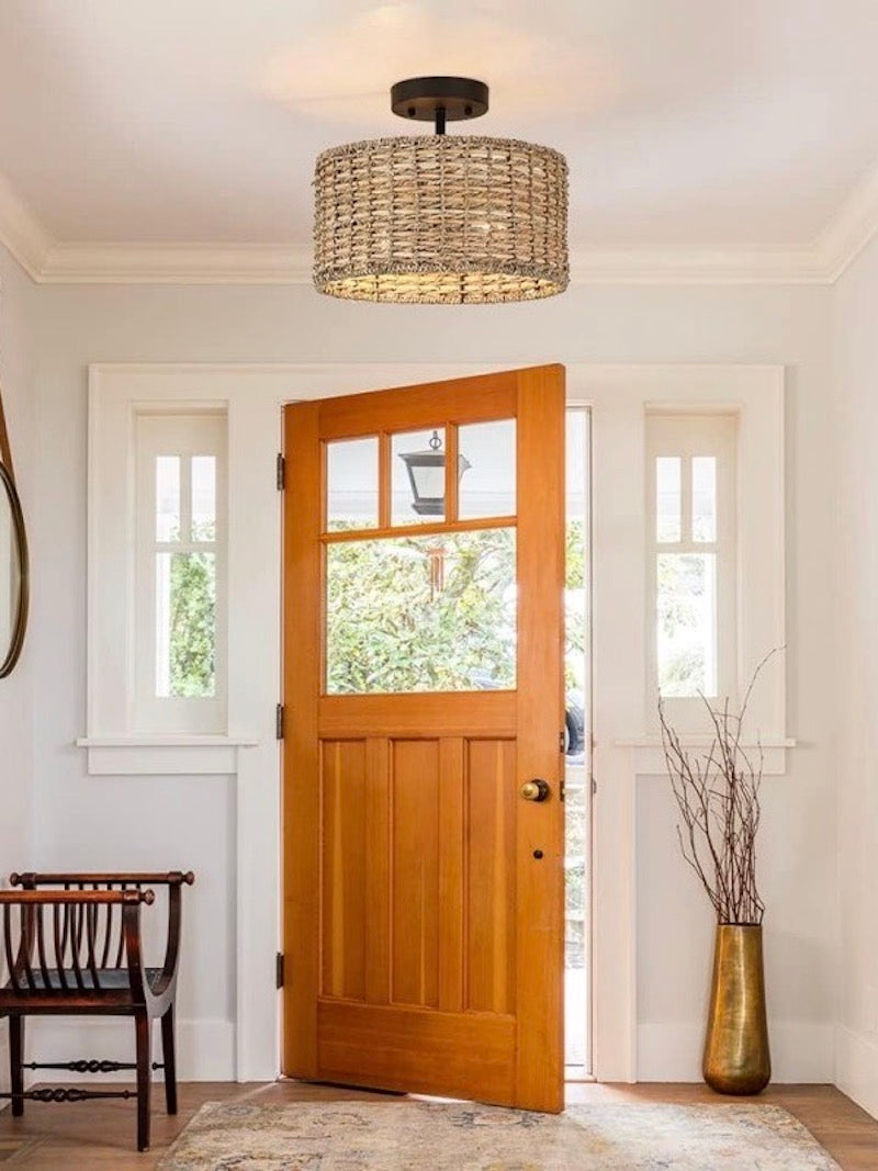 Bohemian Style 2-Light Semi Flush Mount Ceiling Light